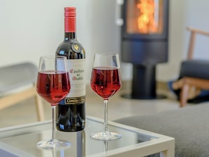 Cosy living area with wood burner | Finch Cottage, Farnborough, near Banbury