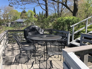 Feel free to enjoy using the gas grill or just a have a cocktail on the upper level of the deck.