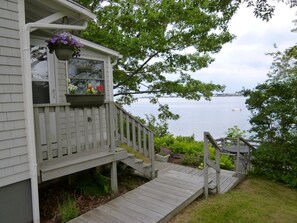 Spectacular views of Harpswell Sound. This is the entrance to the cottage from the road.
