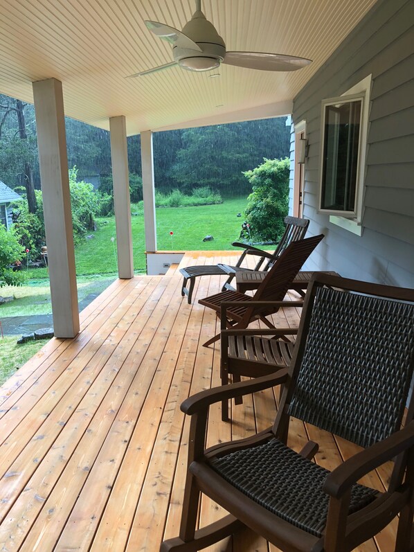 Our new porch! More space to relax in with morning coffee; a glass of wine...