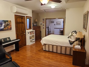 Bedroom looking toward private stairway