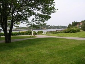 Here is a view from the house overlooking the lawn and ocean..