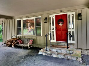 Front door - covered parking for 2 vehicles