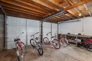 Shared bikes/lawn games in garage!