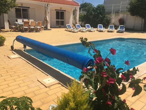 Private pool terrace to the rear of the property