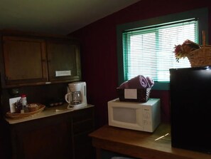 Microwave, Coffee pot, mini fridge