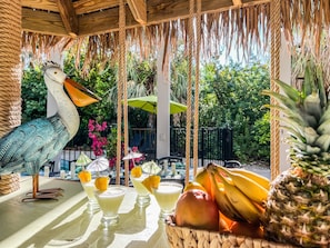 Make sure to add fresh fruit & drink ingredients to your grocery order.  The bar awaits!