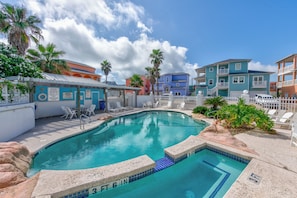 Neighborhood pool and hot tub just two houses away