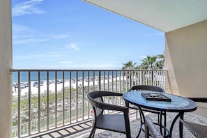 Private Balcony Overlooking the Beach and the Gulf with Dining Table for 4
