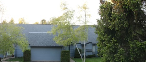 Condo garage door and front of unit