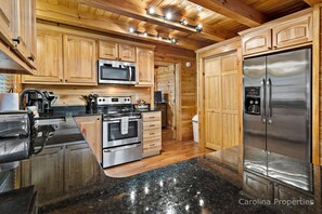 Large Kitchen with full size, stainless steel appliances