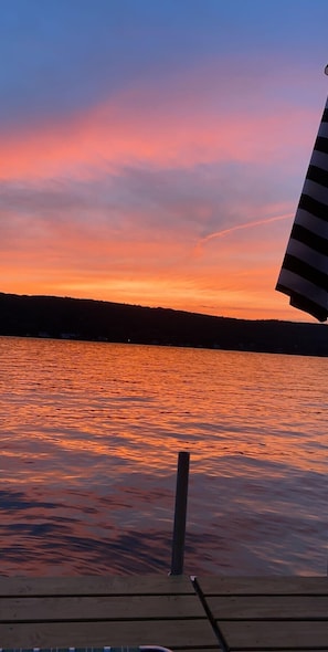Watch amazing sunsets up by the house- on the deck or down at the water.