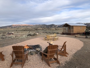 Community Firepit near Tiny house