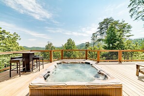 Hot tub on back patio