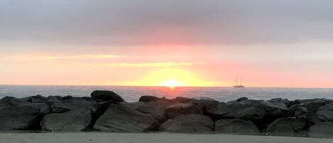 Spectacular sunrises over the breakers overlooks the magnificent Chesapeake Bay!