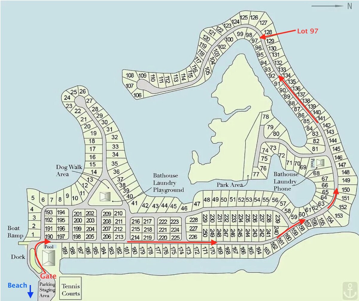 Waterfront RV Lot in Surfside Resort