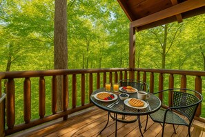 Your favorite meal on the back porch - just your favorite people and nature in one space