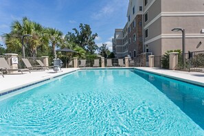 Soak up the sun by the outdoor seasonal pool.