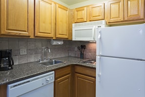 Make a quick snack in the kitchenette.