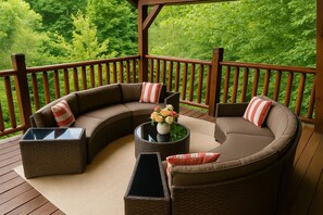 Patio seating with endless nature in every direction. It really is I Love View!