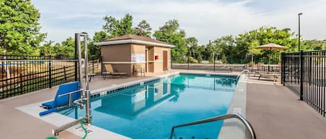 Take a dip in the seasonal outdoor pool.