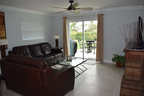 Living area with reclining sofa!