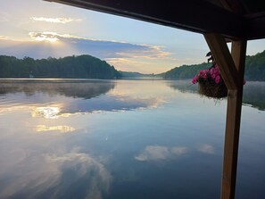 View of Lake from the Floating Bunkie Covered porch