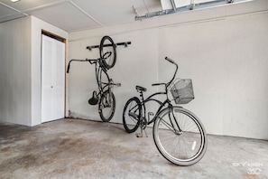 private 2-car garage; bike rack (& 2 cruisers) 