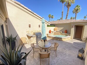 Private patio spa area