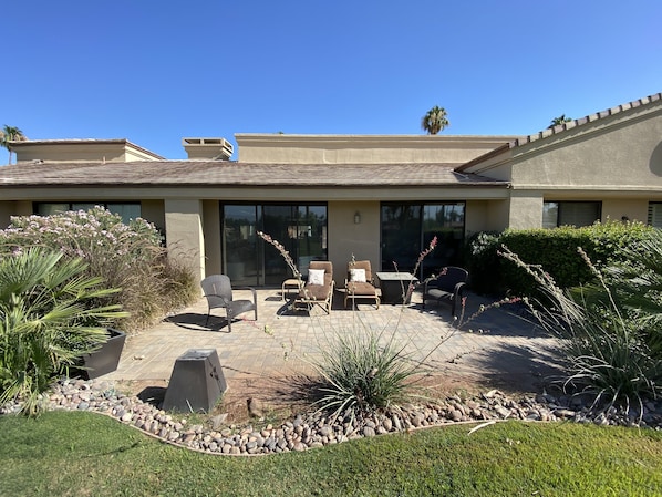 Exterior facing golf course