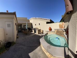 Private patio spa area