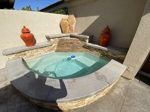 Private patio spa area