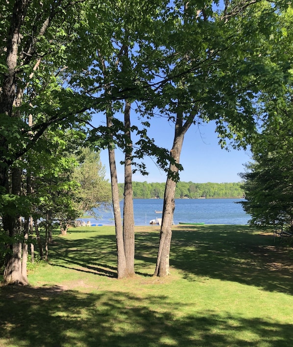 A view of the lake from the deck