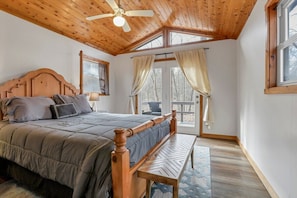 Primary bedroom with private deck.