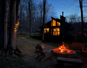 Enjoy the fire pit - it's inside the fenced-in area as well.