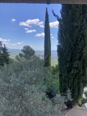 Main bedroom view to village of Fayence