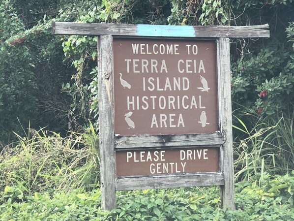 Once inhabited by Indians.     Now connected to mainland when bridge was built.