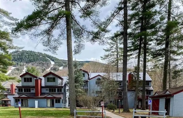 Building our condo is in (Attitash Mountain in the backdrop)