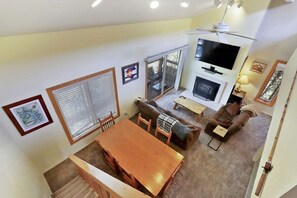 View of the living room from the loft