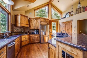 Kitchen with access to the outdoor patio