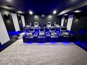 Home Movie Theater Room with 8 power reclining chairs