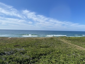 110 feet to the bluff from our deck