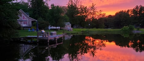 Private dock and sunset