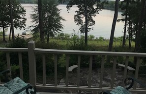 Deck overlooking the lake. 