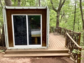 Entrance to eco cabin on private deck