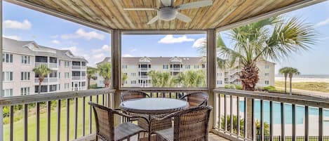 Beach views from the shaded patio!