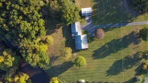 The river goes the length of the back of the property.