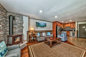 Enjoy the gas fireplace during winter months, and the AC unit (a rare find in Tahoe!) during summer months.