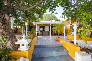 Villa seen from seaside terrace.