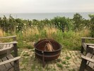 The fire pit on the bluff's edge